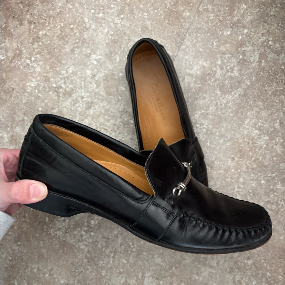 Cole Haan Classics‎ Country Black Leather Loafer Silver Bit 8.5 AA